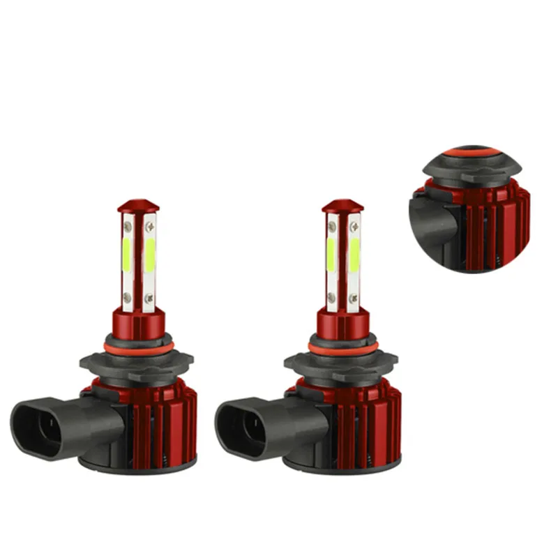 

F8 4-Side Glow LED Car Headlight Automobile LED Lamp Upgrade Section Universal Car Headlight 9005 Red