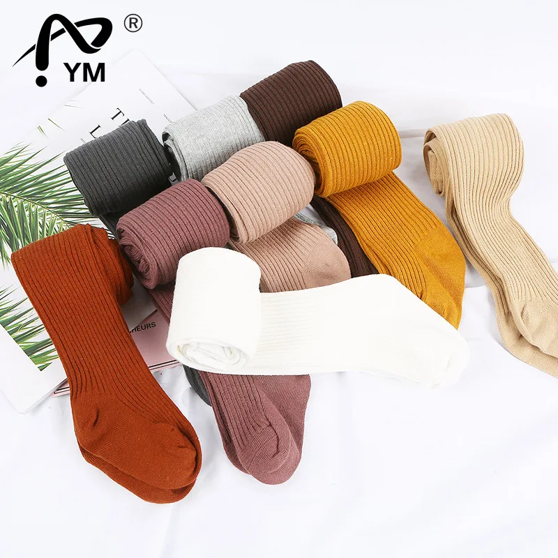 

New 0-4Years Autumn Baby Tights Baby Girl Ribbed Stockings Winter Kid Cotton Warm Pantyhose Girls Solid Candy Color Tight Toddle