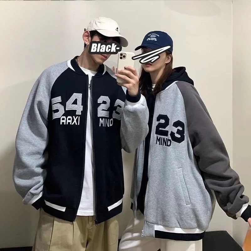 

Американский винтажный черный бейсбол Cyber Y2k BasicJacket весенняя одежда для Techwear размера плюс мужская и женская верхняя одежда