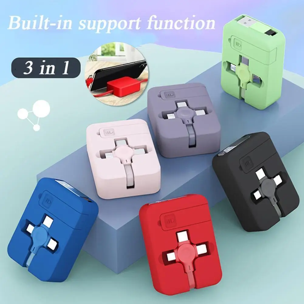 

3 In 1 Micro USB Type C Charger Cable Multi Usb Port Mobile Phone Bracket Cord Usbc Mobile Phone Wire For Huawei Super Fast Char
