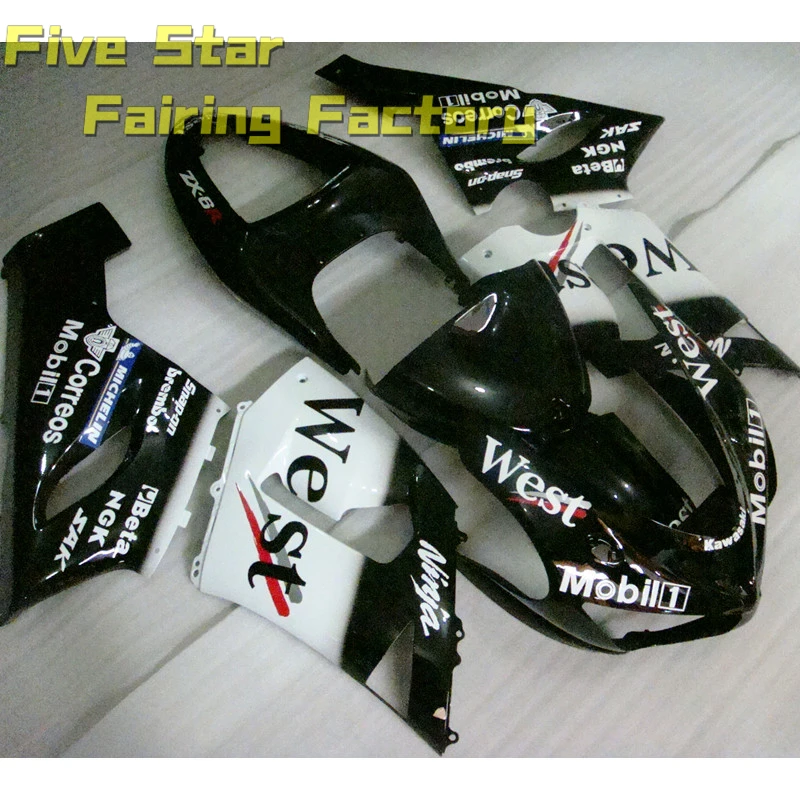 

Motorcycle Fairing Kit For Kawasaki Ninja ZX6R 636 2005 2006 ZX 6R Injection Mold Bodywork Premium Shell Black White WEST Cover