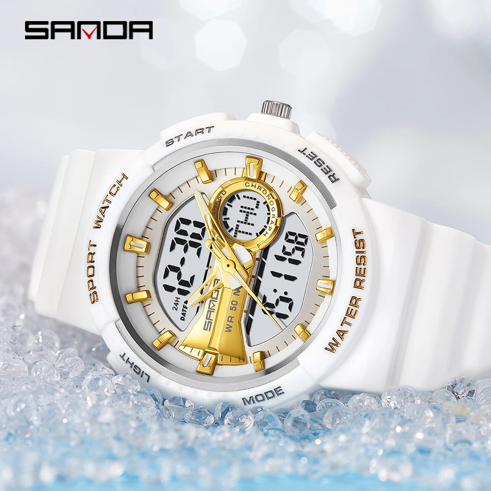 SANDA Couples' Watch Waterproof Top Essentials Fashion Men'S And Women'S Watches Electronic 17 Years Old Sex Men Wristwatch 2022