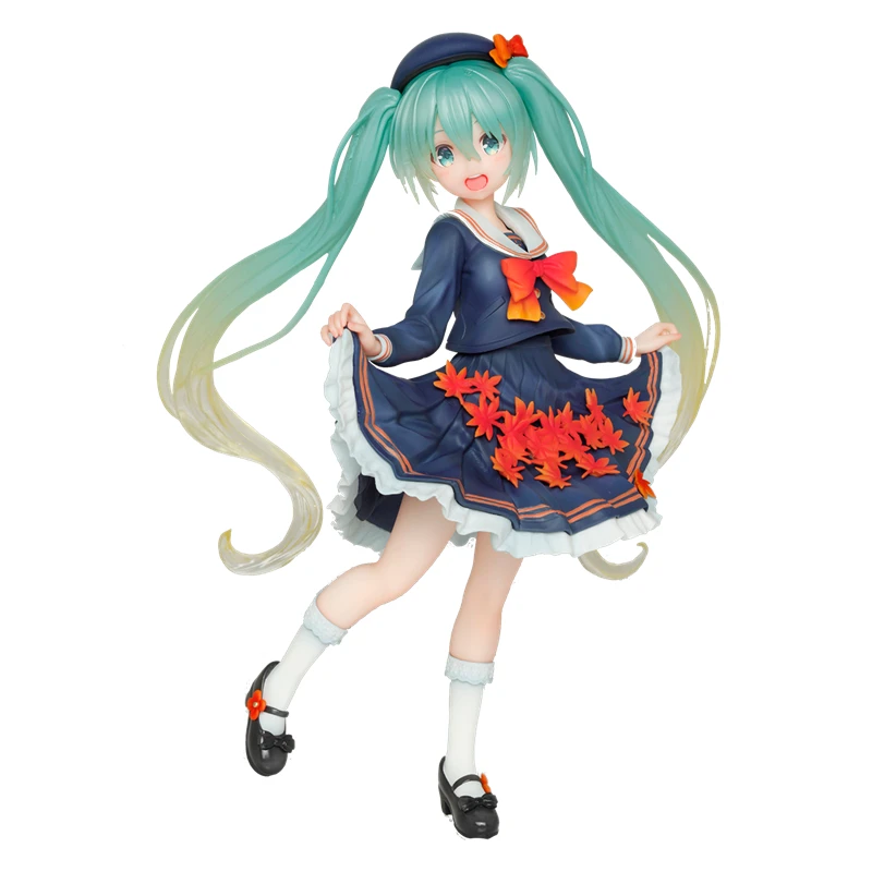 

Предварительная продажа, Taito Vocaloid Hatsune Miku, форма с Кленовым листом, аниме фигурка, модель, настольные украшения, куклы, коллекционные игрушки ...