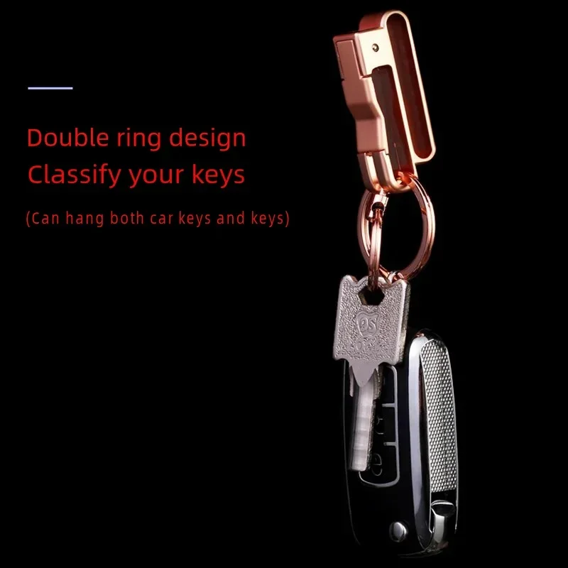 Брелок для ключей мужской двухсторонний металлический со съемным кольцом с