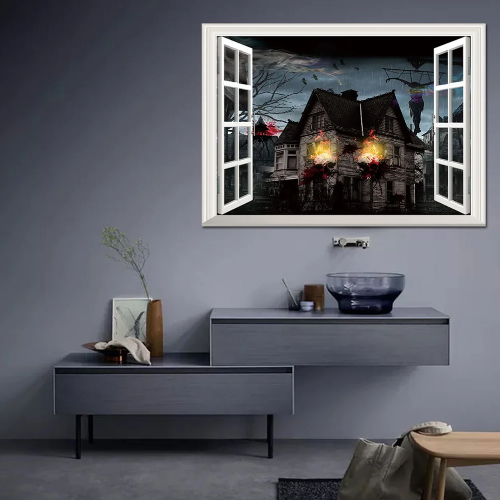 

Piece Wall Decal Sticker Haunted House Peel and