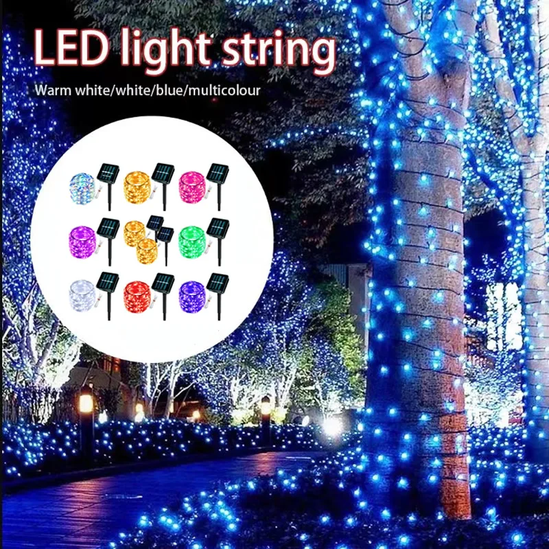 

32M Solar Lights String Outdoor 300 Led Festoon Lights Waterproof Solar Light for Camping Garden Party Decor 2 Pack