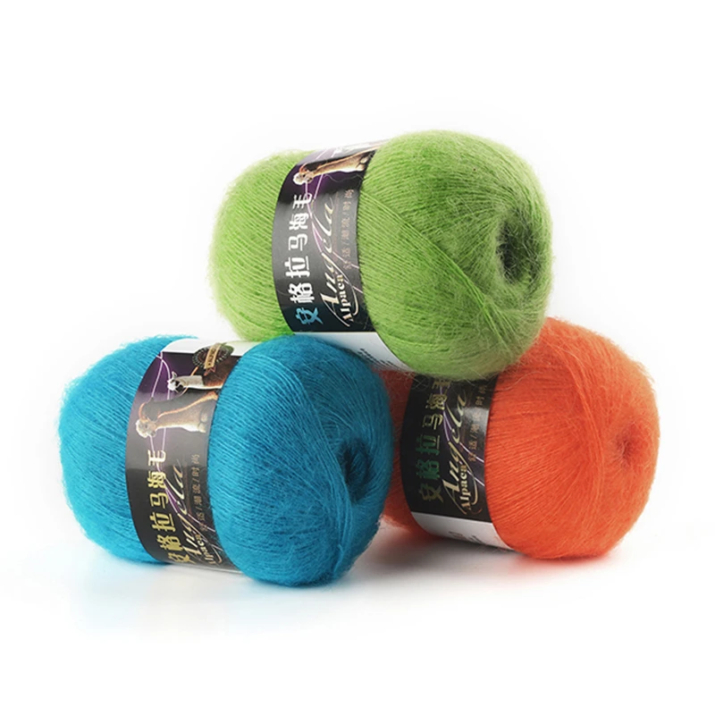 

5pcs/set Luxury Plush Alpaca Mohair Wool Yarn For Scarf Hand Knitting Threads Sweater 40g/ball Puffy Soft Yarn Warm Chunky Yarns