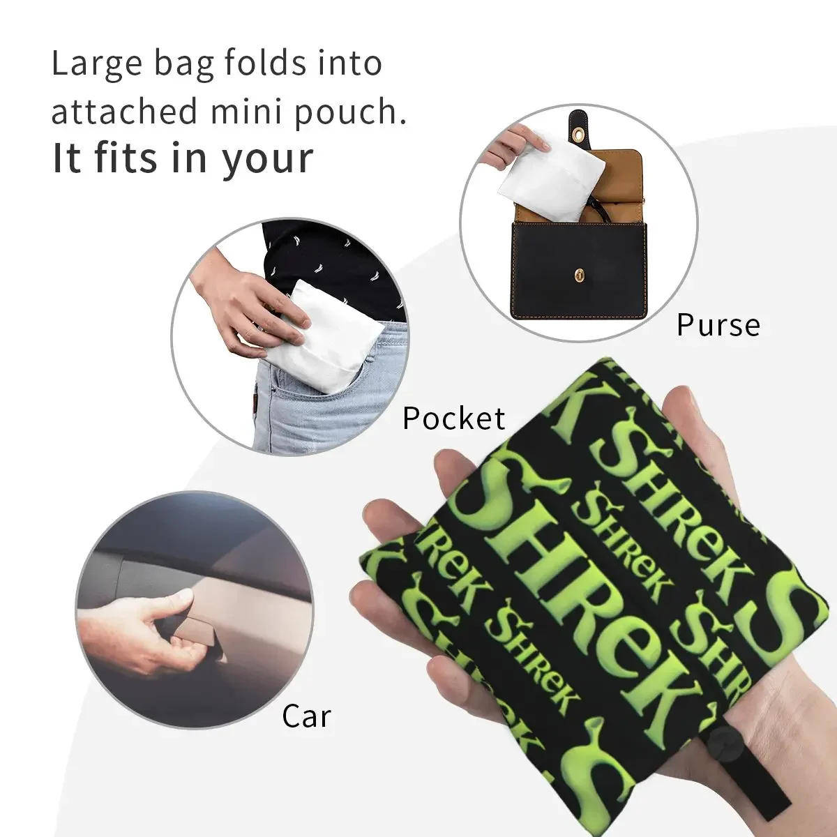 Модная сумка-шоппер с логотипом Шрека на заказ Портативная американской