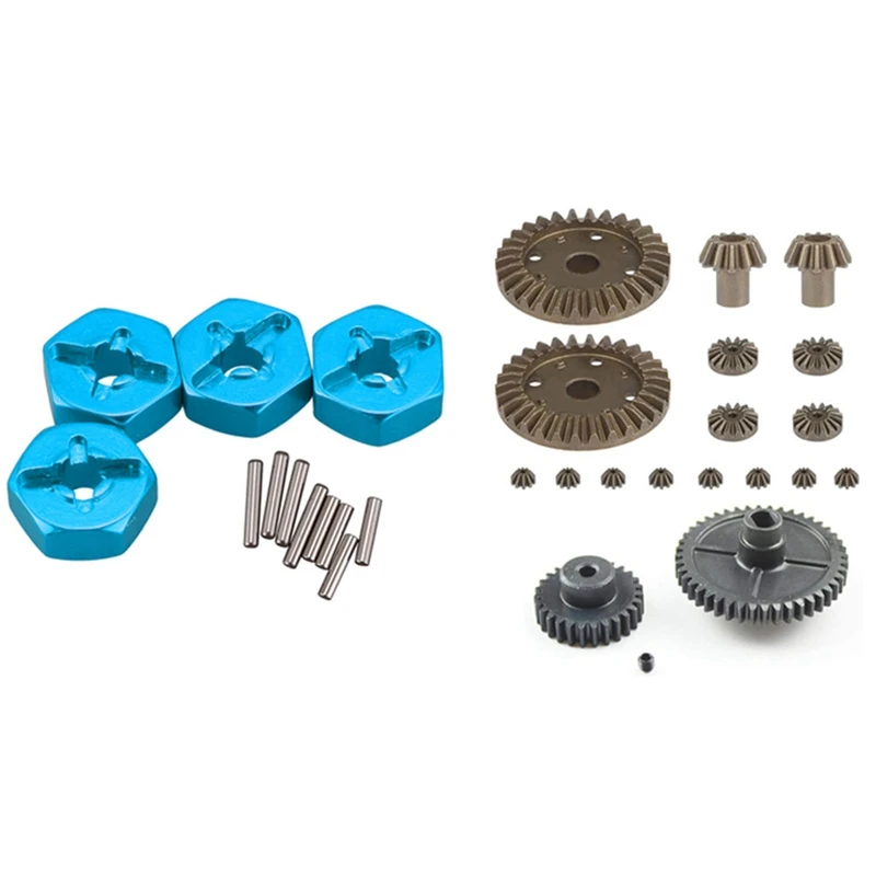 

Metal Motor Reduction Differential Gear With Aluminum Alloy 12Mm Combiner Wheel Hub Hex Adapter Upgrades Blue