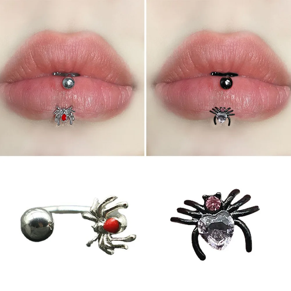 

New Punk 8/10/12mm Titanium Steel Lip Rings Cuff Clip on Spider Labret Piercing Ear Nose Hoops Unisex Women Septum Body Jewelry
