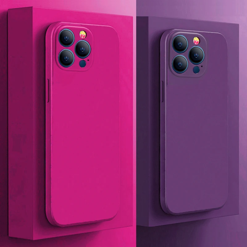 

YYDS-Funda de silicona líquida cuadrada Original para iPhone, 11, 12, 13 Pro Max, XS, XR, X, Mini, 7, 8 Plus, SE, 2020,