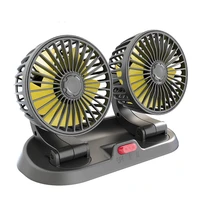usb car double head fan cooling 12v electric fan for car 5v usb fan cooler rechargeable small fan for car fan double head 24v