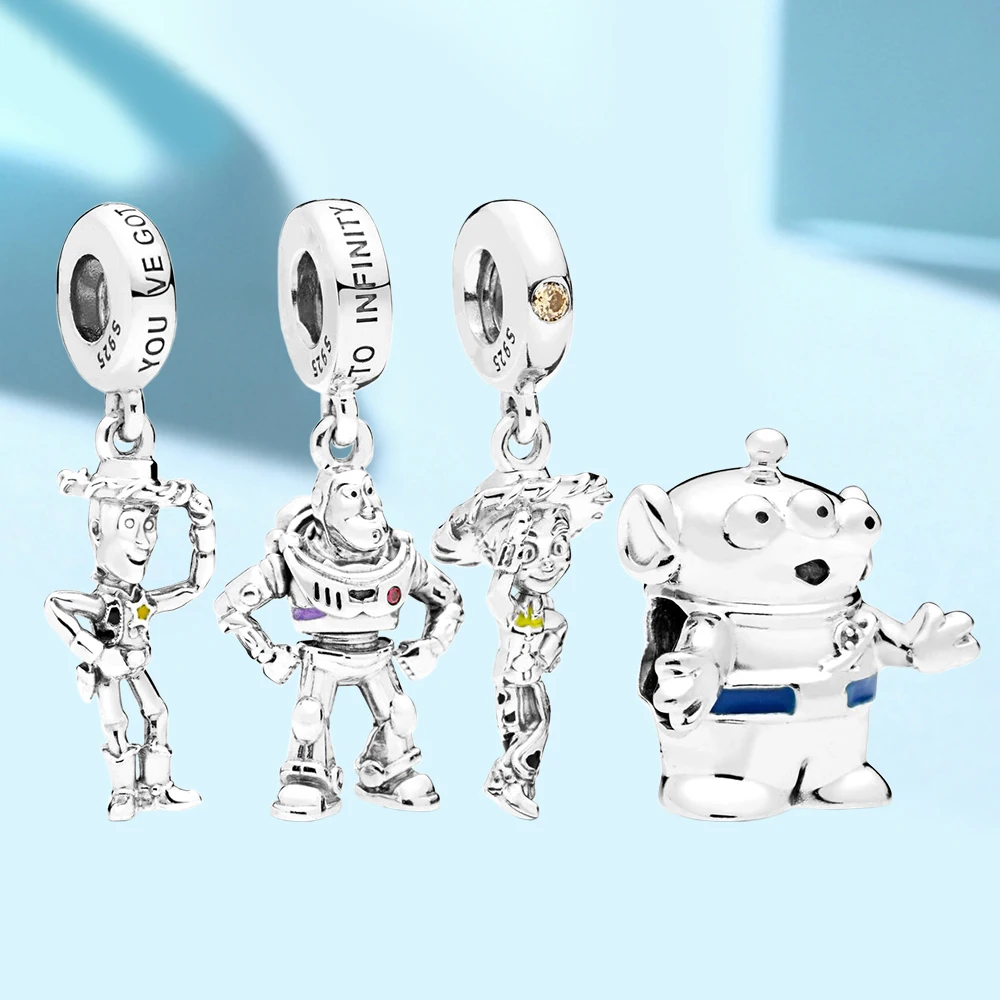 Pandora-Toy Story Buzz Lightyear Anime Rick Collection pour femme, bracelet en argent 925, cadeau d'anniversaire, bijoux à bricoler soi-même, mode
