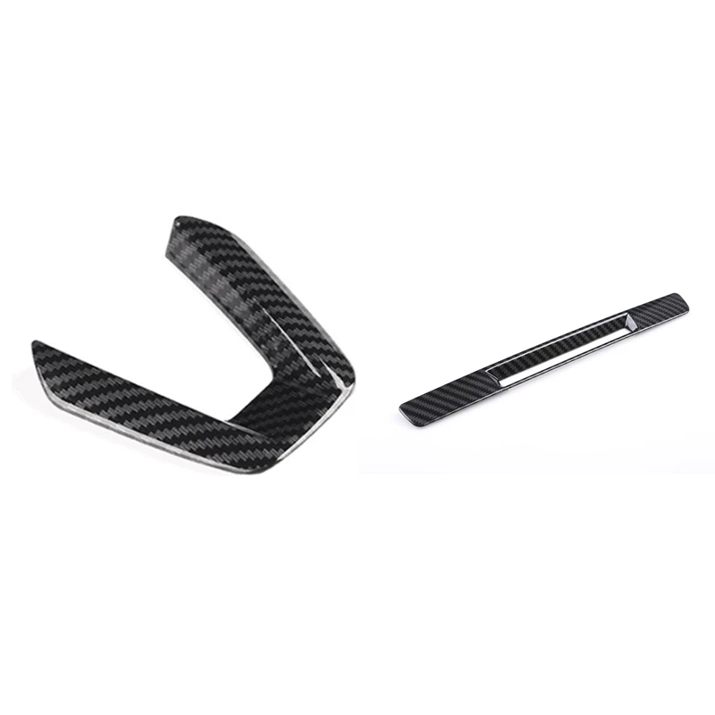 

Steering Wheel Decoration Trim Abs Car-Covers Upgrade With Center Console Carbon Fibre Liquid Crystal Screen Trim Strip