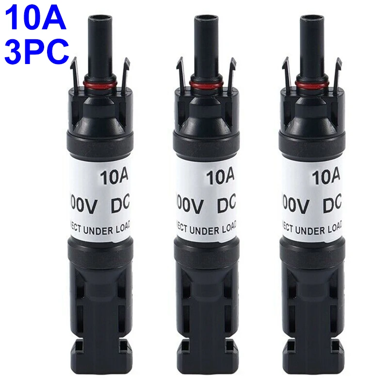 

3PCS Diode Connector Photovoltaic Fuse PPO 10A / 15A / 20A UL94-V0 IP67 Protection For Solar Panel To Switch Box