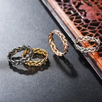 vintage stainless steel braided celtics knot rings men women fashion couple simple silver colorgold ring jewelry gift wholesale