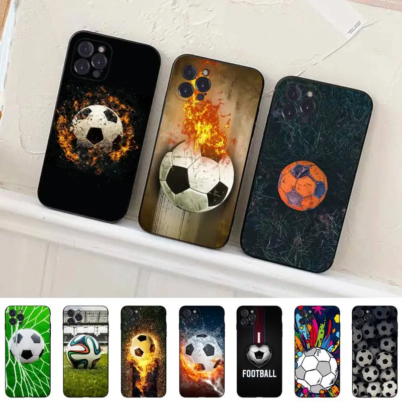

Football Soccer Ball Phone Case For iPhone 14 11 12 13 Mini Pro Max 8 7 6 6S Plus X SE 2020 XR XS Funda Case