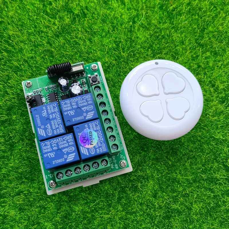 

Wireless Smart Switch RF 433Mhz Module Universal Gate Remote Control 12V 4CH Relay ON/OFF Transmitter For Motor,LED,Fan