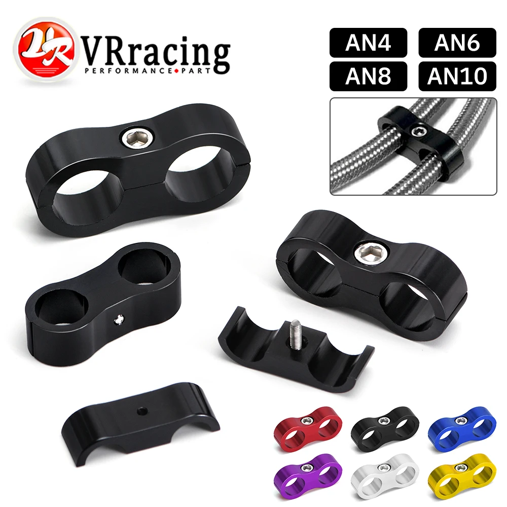 1 шт. AN4 6 8 10 12 Плетеный резиновый шланг зажим алюминиевый анодированный