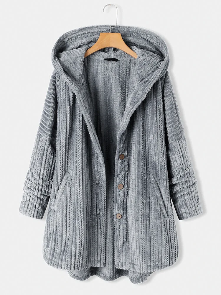 8XL 7XL 6XL 5XL 4XL Winter Hooded Jacket Coats for Women Large Sweater Parka 2022 Ladies Fat Coat Button Oversized Plus Size NEW