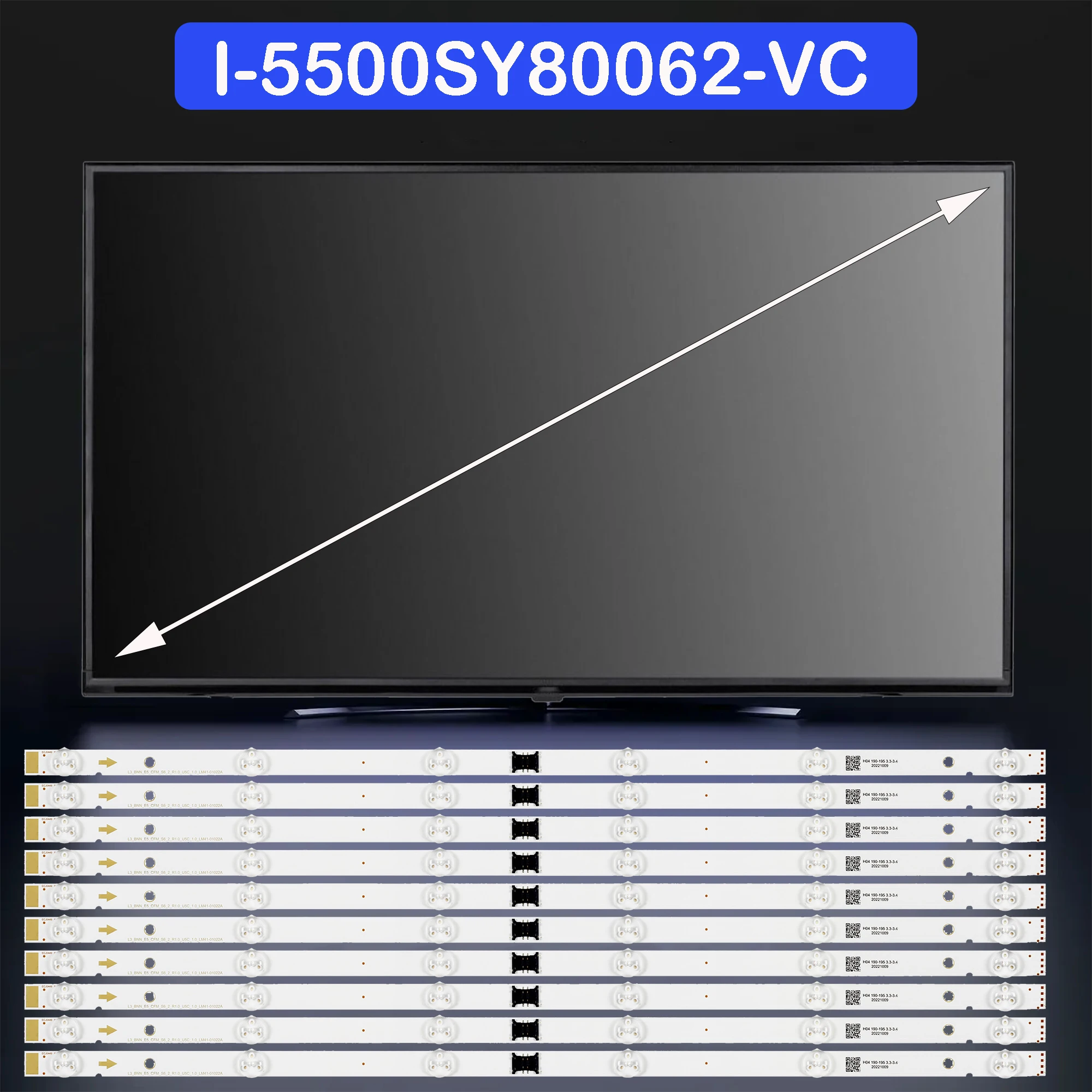 Фото Светодиодная лента подсветки для KD-55XH8096 KD-55XH8077 XBR-55X800H KD-55X80J KD-55X85J KD-55X80CJ KD-55X80K XBR-55X81CH XBR-55X80CH №1