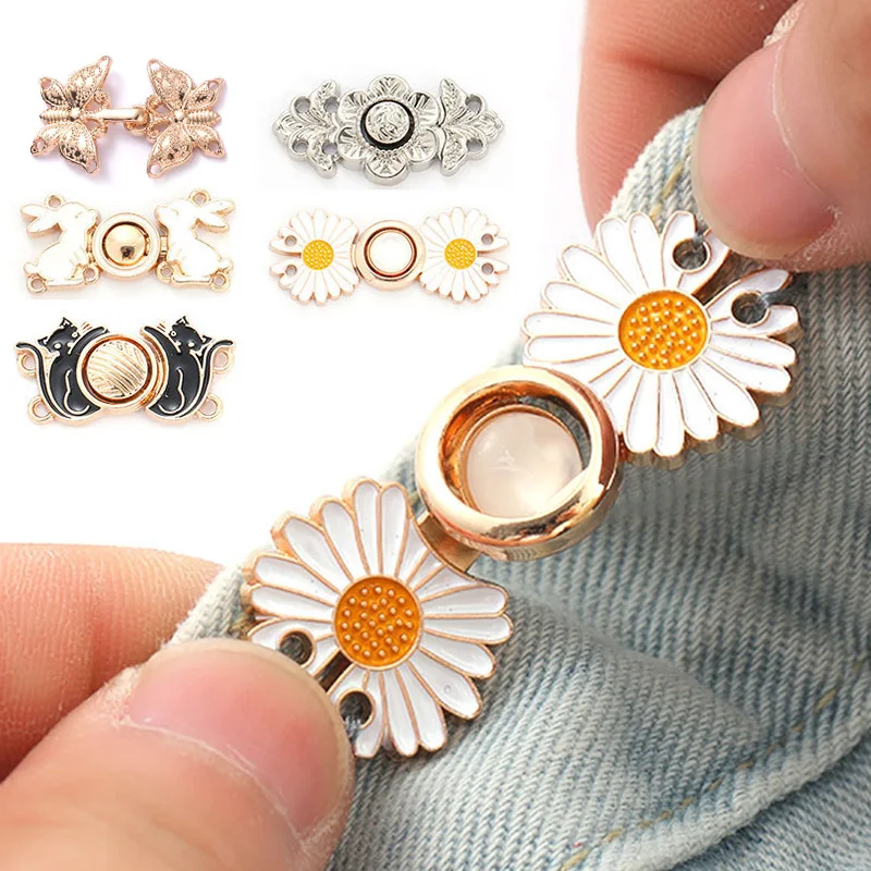 

Skirt Pants Adjustable Metal Waist Tightening Detachable Button Waist Clip Vintage Cheongsam Buckle Clothing Accessories