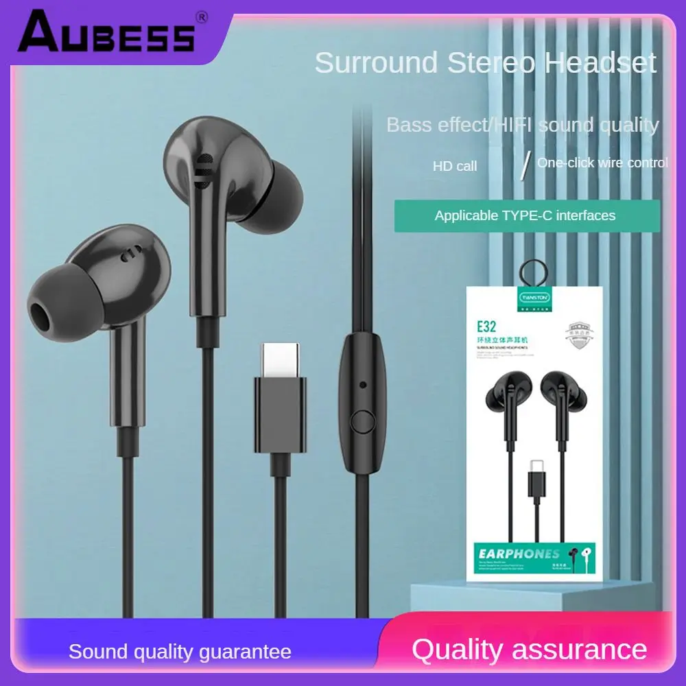

Pure Copper Core Wired Headset Light Better Audio Quality Type C Earphones No Sense Delay Stronger Bass Subwoofer Earphones