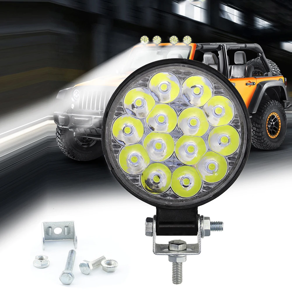 

14LED Work Light LED Car Front Fog Light 9V-30V for Truck SUV off-road vehicles 4WD Engineering Headlights LED Round Headlamp