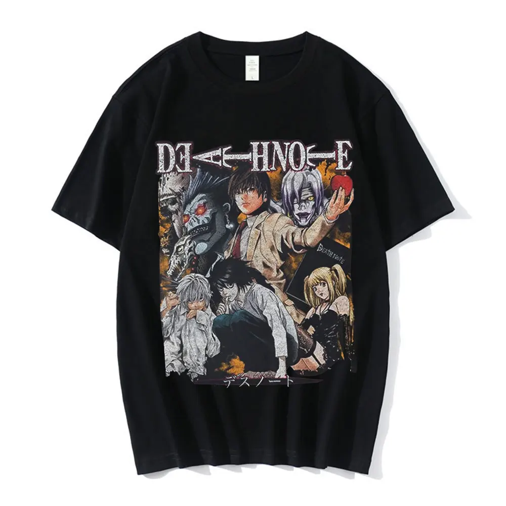 

Anime Death Note Manga Yagami Light Misa T Shirt MAN Graphic Printed Fashion Harajuku 2023 Clothes Causal Female Y2K Tops Tee