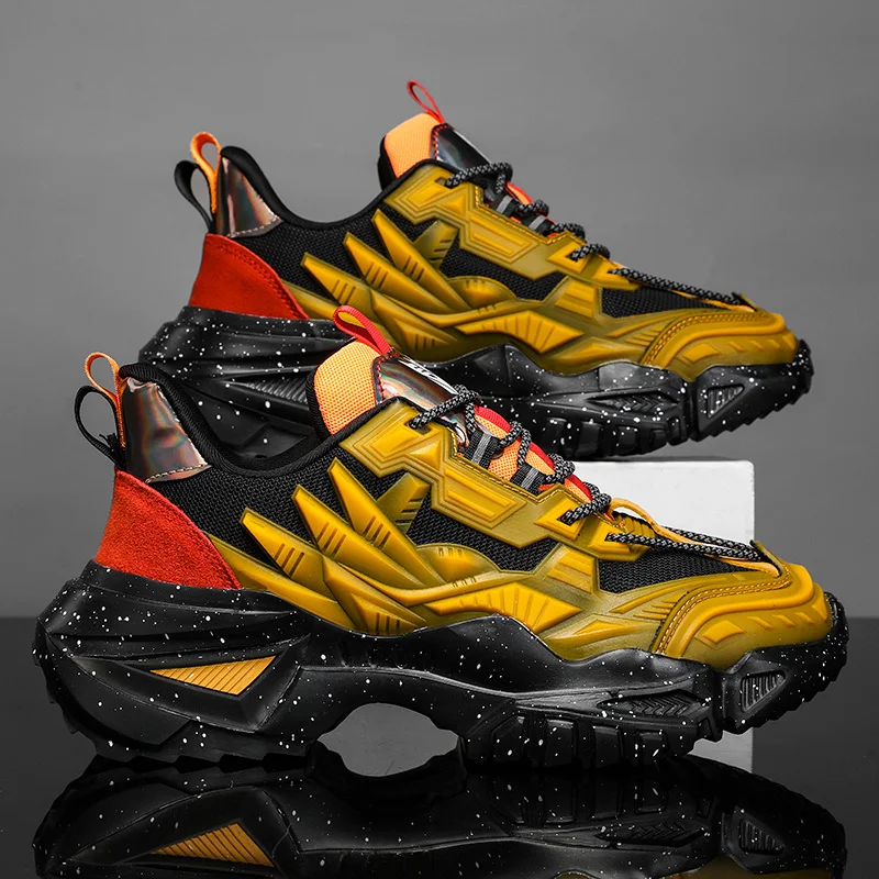 Big Size 35-45 Fashion Chunky Sneakers Unisex Comfortable Breathable Mens Trend Shoes Wear-resistant Womens Casual Sports Shoes