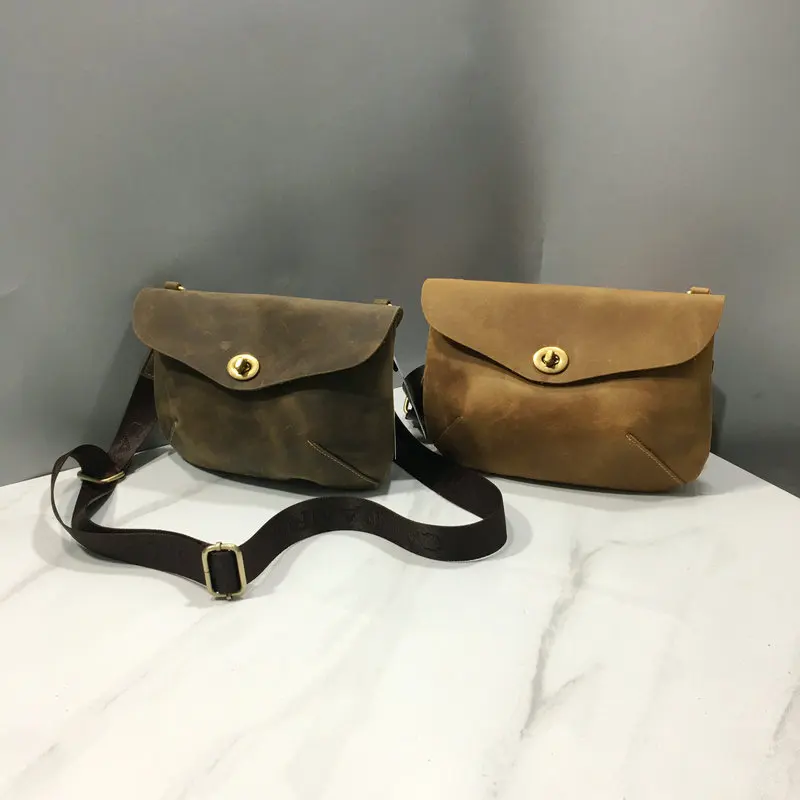 Мужская кожаная крест-наплечная сумка