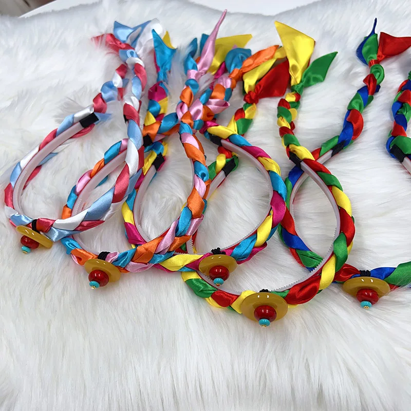 

[Дети] головные уборы в этническом стиле тибетская оплетка тибетские монгольские аксессуары заколка для волос желтая красная синяя заколка для волос под заказ