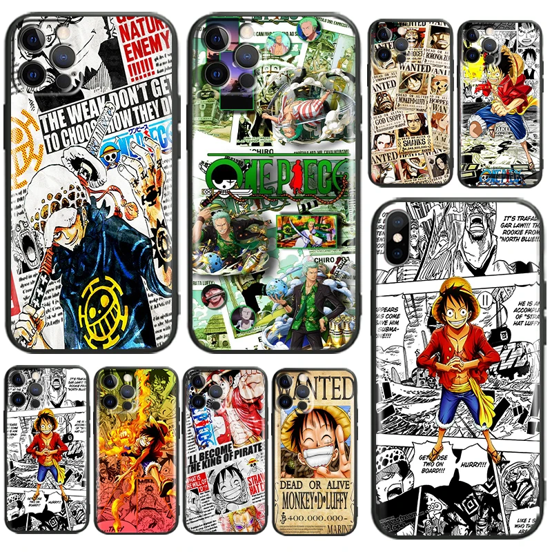 

One Piece Comics For Apple iPhone 11 12 13 Pro Max 12 13 Mini X XR XS Max SE 6 6S 7 8 Plus Phone Case Funda Liquid Silicon