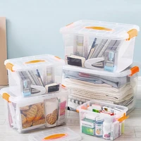 2022large capacity portable transparent food storage box home toy clothing organizer container medicine boxes bathroom storage