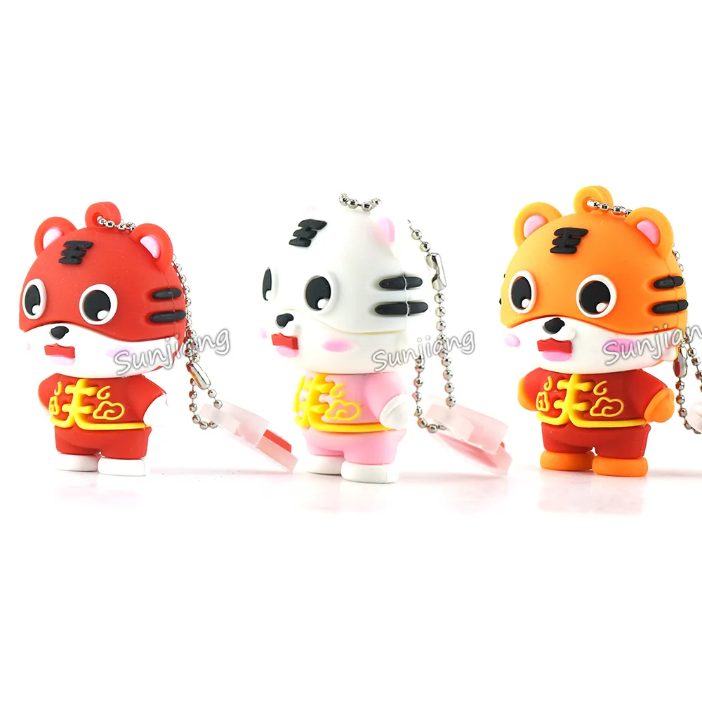 Cartoon Animal Tiger Pen Drive Usb Flash Memoria Stick 4 ГБ 8 16 32 64 128 256 512 U Disk Pendrive