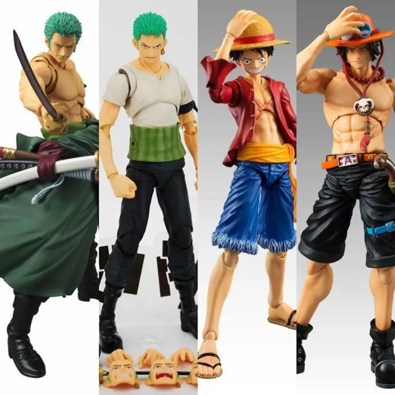 

18cm One Piece Action Figures Luffy Roronoa Zoro Ace Variable Articulated Movable Joints Collection Model Toys Kids Xmas Gifts