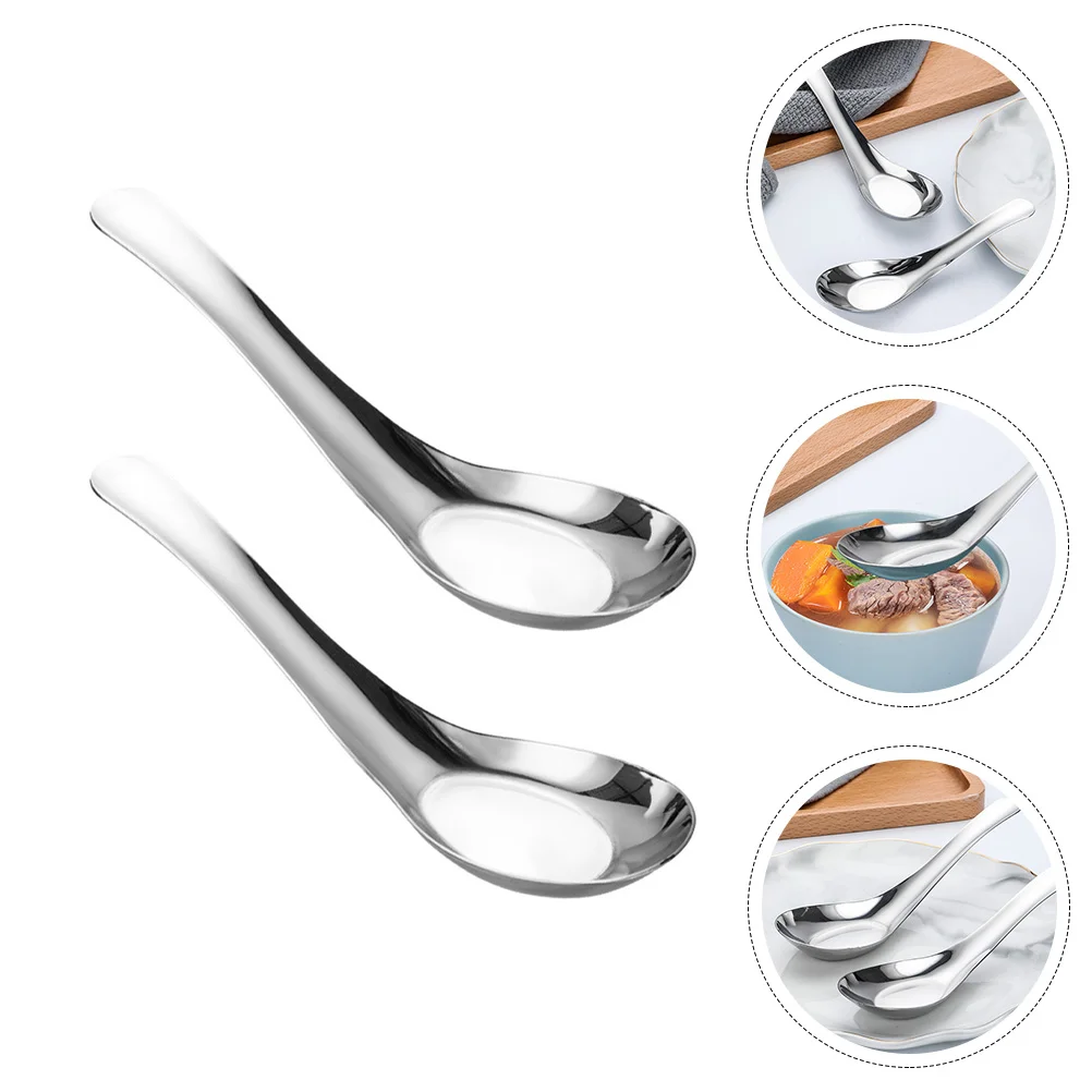 

Spoon Spoons Soup Tea Sugar Desert Stainless Steel Rice Banquet Set Flat Ramen Japanesecutlery Eating Cocktail Olive Coffee