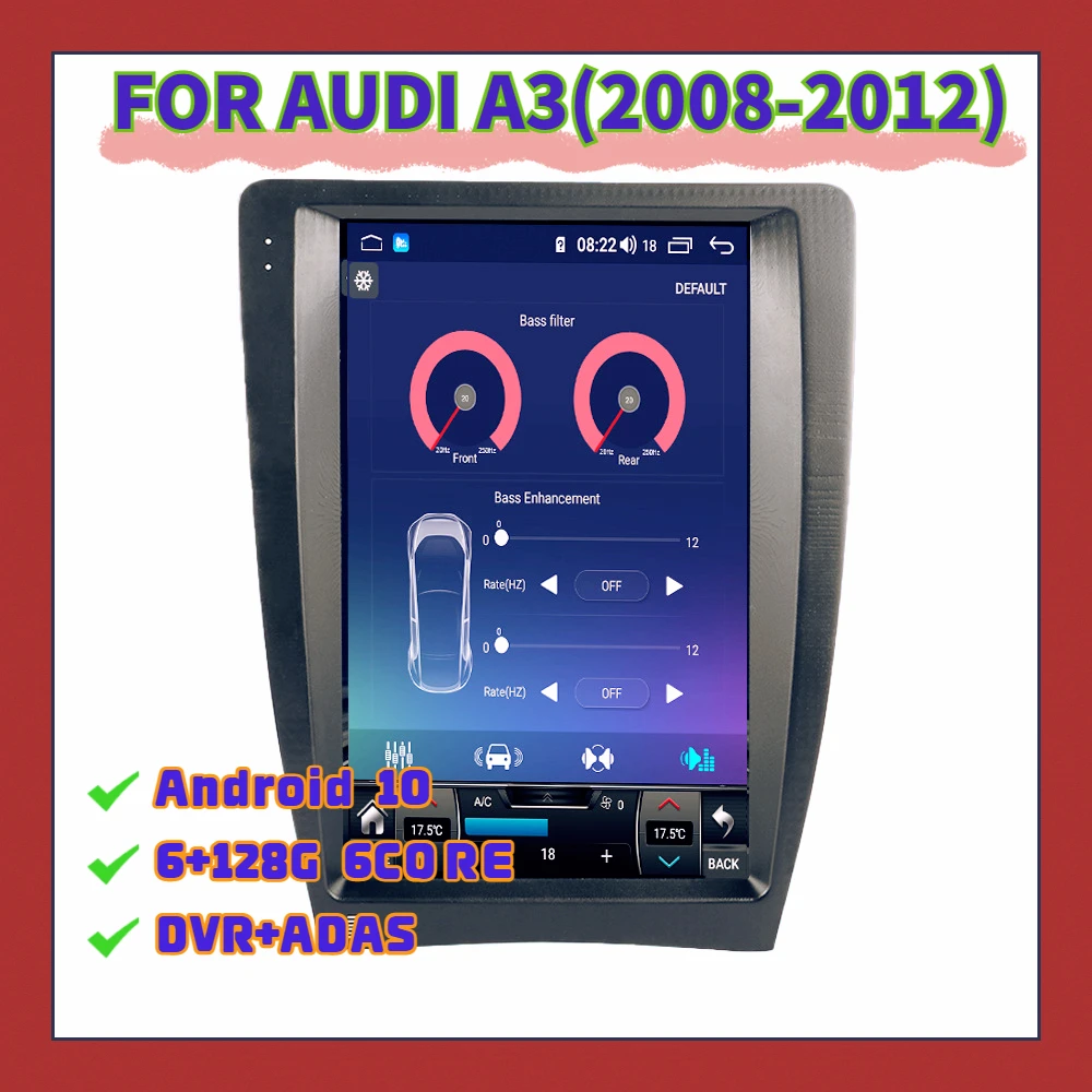 

Android 10 Navigation Tesla Screen For Audi A3 8P S3 2008-2012 Radio Car Multimedia player GPS Stereo 6+128G car accessories