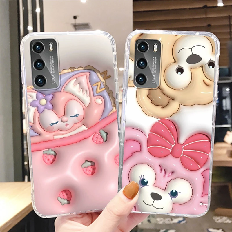 

3D Vision StellaLou LinaBell Phone Case For Huawei P50 P40 P30 P20 Lite Mate 50 Nova 10 Y90 Y61 Y70 Plus 9 Pro 5T Transparent