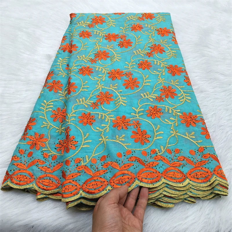 

Швейцарская Кружевная Ткань 5 ярдов, тяжелая вышивка бисером, африканские 100% хлопковые ткани, швейцарская вуаль, кружево, популярный Дубайский стиль 9L082301