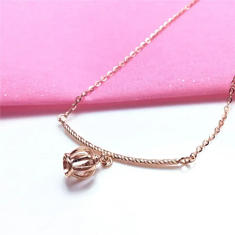 Ожерелья с короной принцессы из фиолетового золота 585 пробы покрытием розового 14