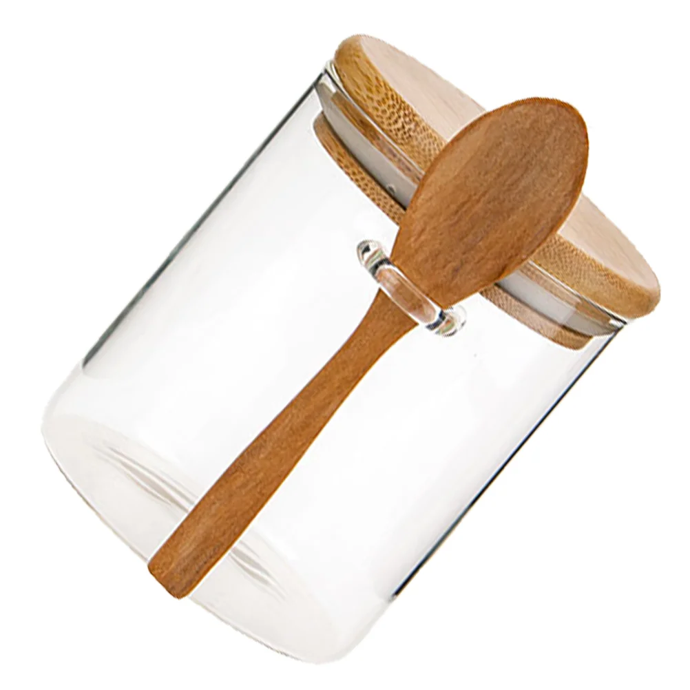 

Bamboo Wood Cover Sealed Cans Wooden Spoon Glass Jar Kitchen Storage Container Lid Food Sealing Mason Jars Multipurpose