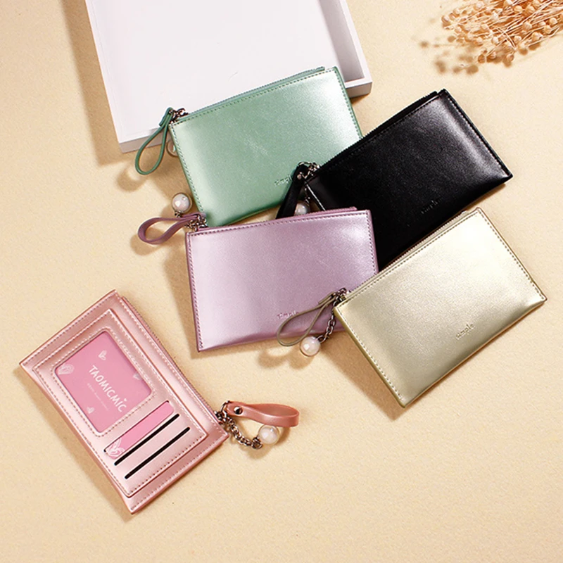 

Colorful Coin Purses Card Holder PU Leather Laser Credit ID Card Case Business Bank Cards Bag Small Wallet Coin Purse