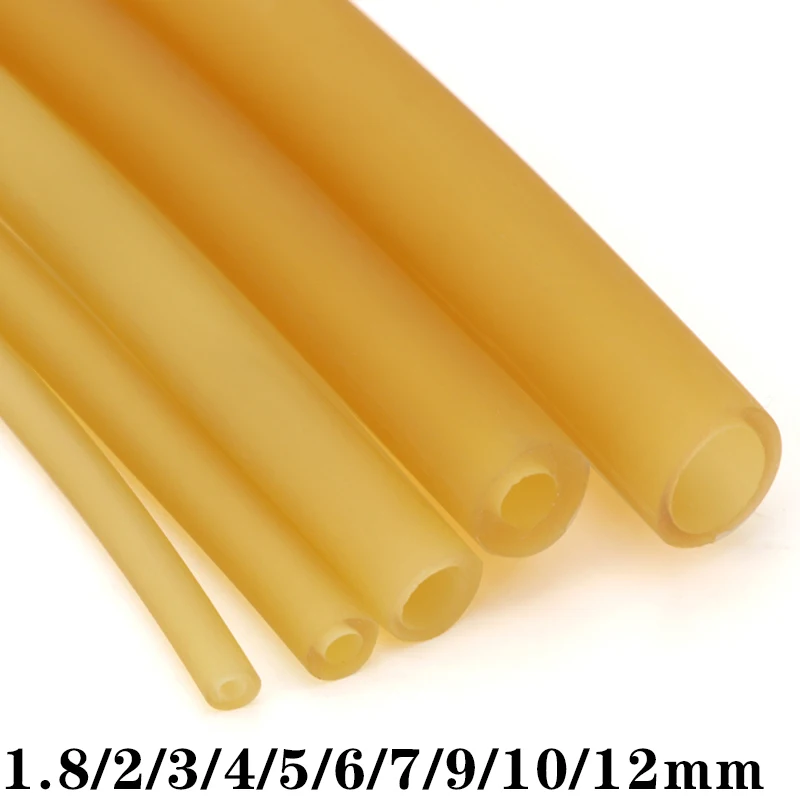 ID 1.8 2 3 4 5 6 7 9 10 12 mm Nature Latex Rubber Hoses High Resilient Elastic Surgical Medical Tube Slingshot Catapult