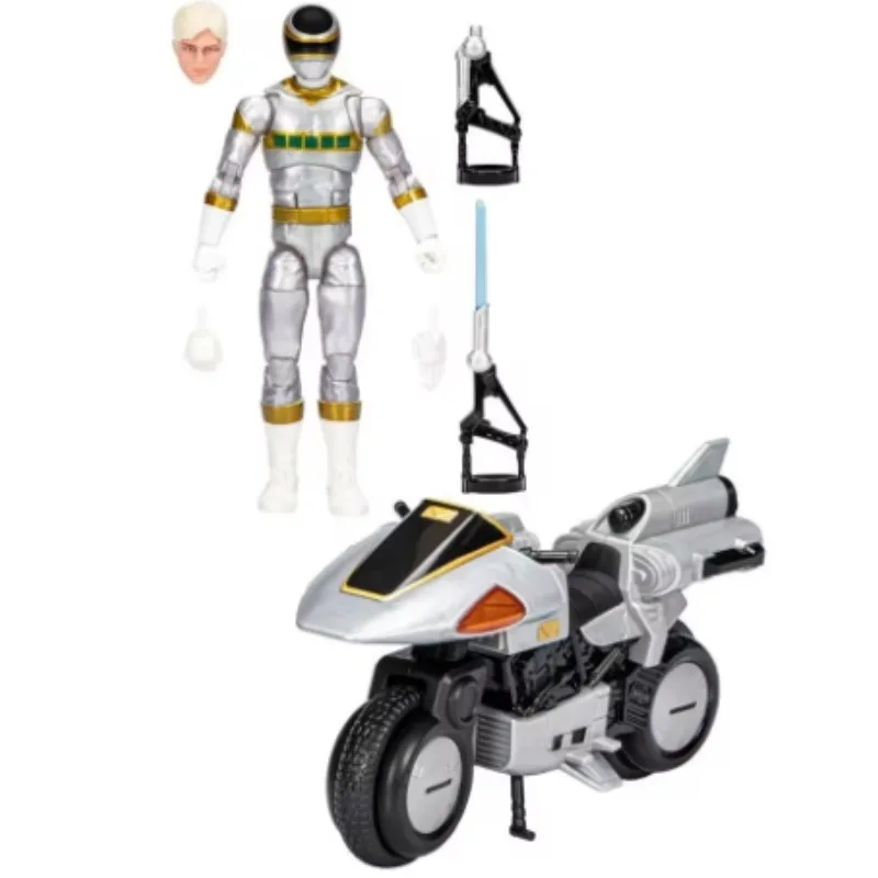 Фото Оригинальная коллекция молний Hasbro Power Rangers в космосе, серебряный рейнджер, аниме-фигурка, коллекционная модель игрушки №5