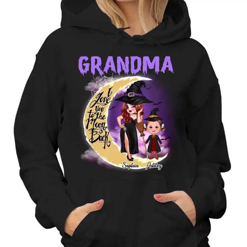 

Halloween Moon Background Pretty Grandma Personalized Shirt