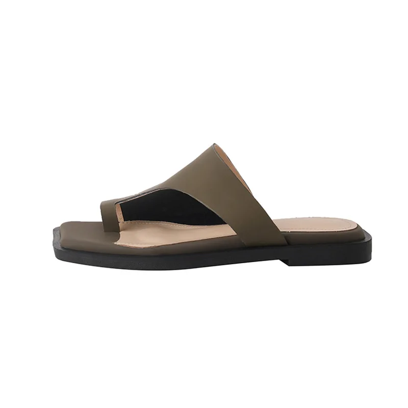 2022 Sandals for Women Orthopedic Bunion Corrector Slippers Real Leather Ring Toe Sandals Comfy Flat Heel Lady Shoes Plus Sizes