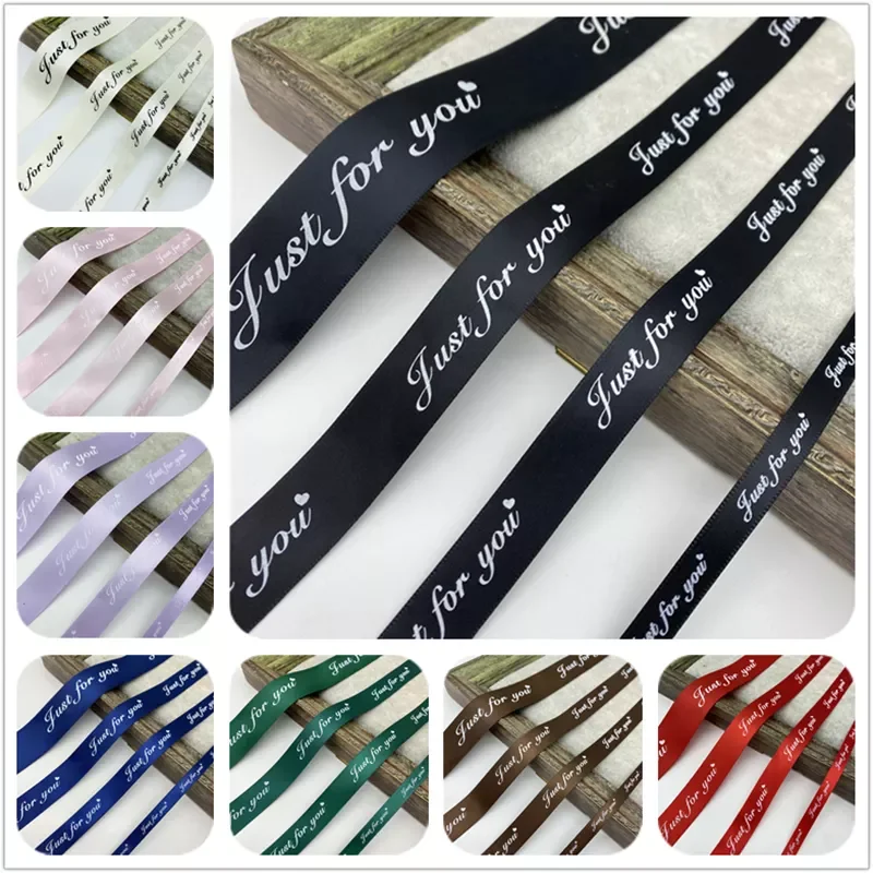 

NEW2023 10/20/25/38mm Printed "Just For You" Design Polyester Ribbon Romantic Gift Packaging Belt For Wedding Christma