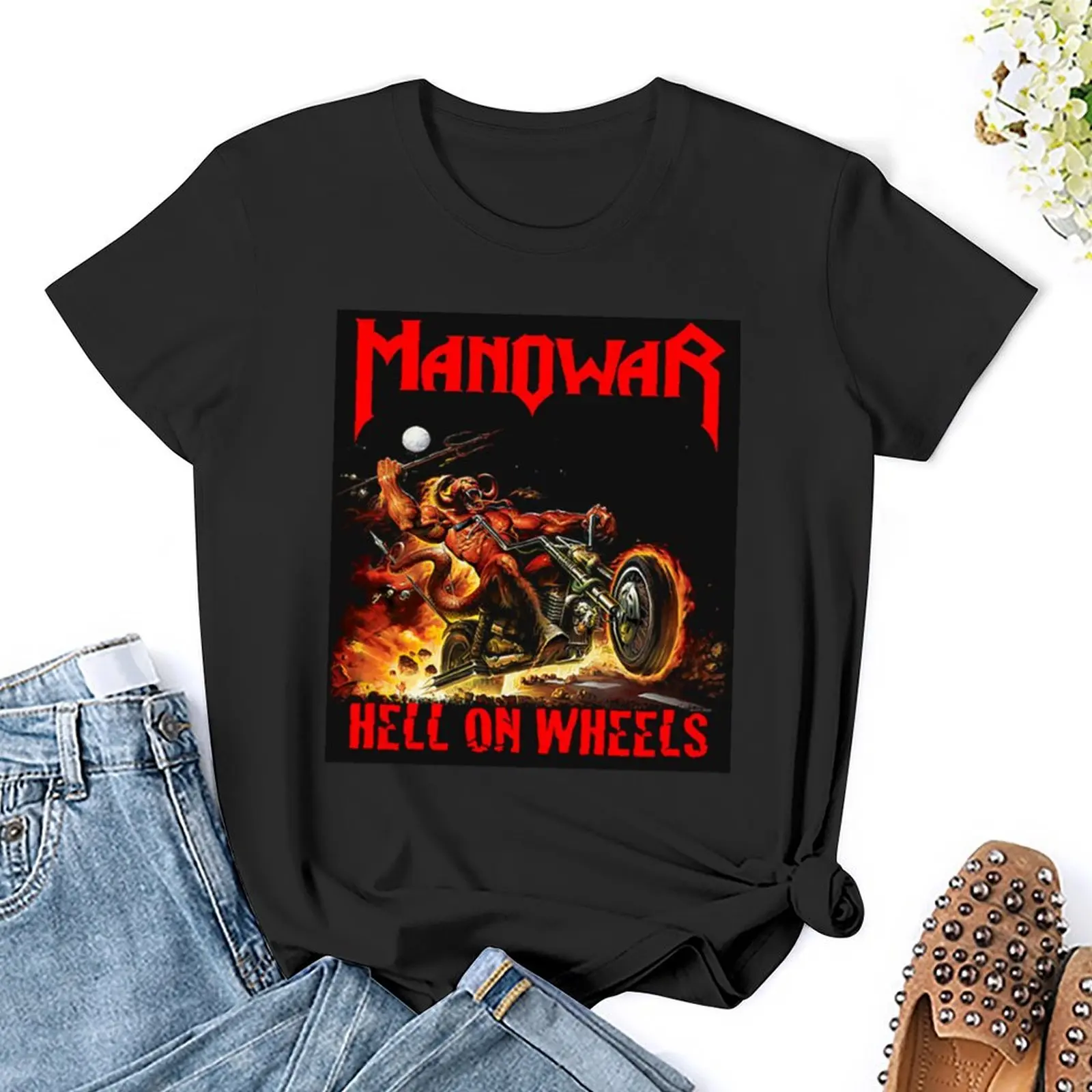 Лучшая футболка Manowar аниме одежда винтажная футболки оверсайз для женщин