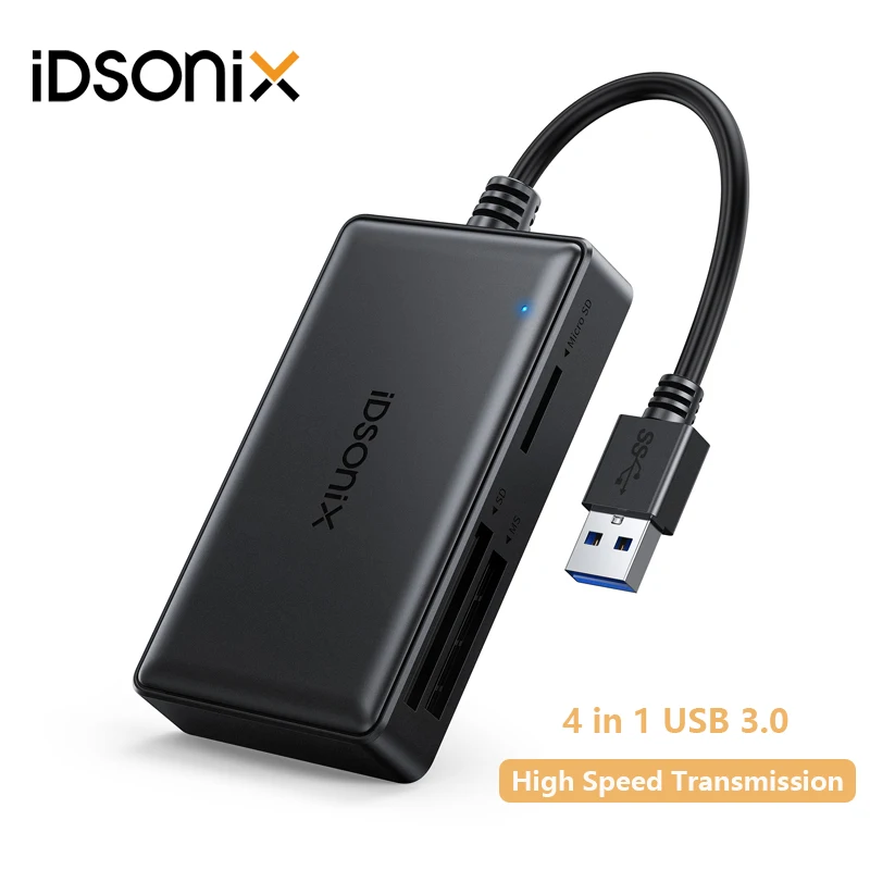 

iDsonix External Memory Card Readers USB 3.0 5Gpbs 4-in-1 Type C/A Card Reader Support SD/TF/MS OTG Adapter for MacBook Windows